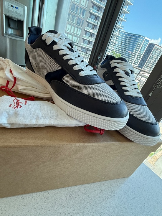 BRAND NEW Christian Louboutin Tutti Run Flat Sneaker 45 Marine Summertime NIB main image 5